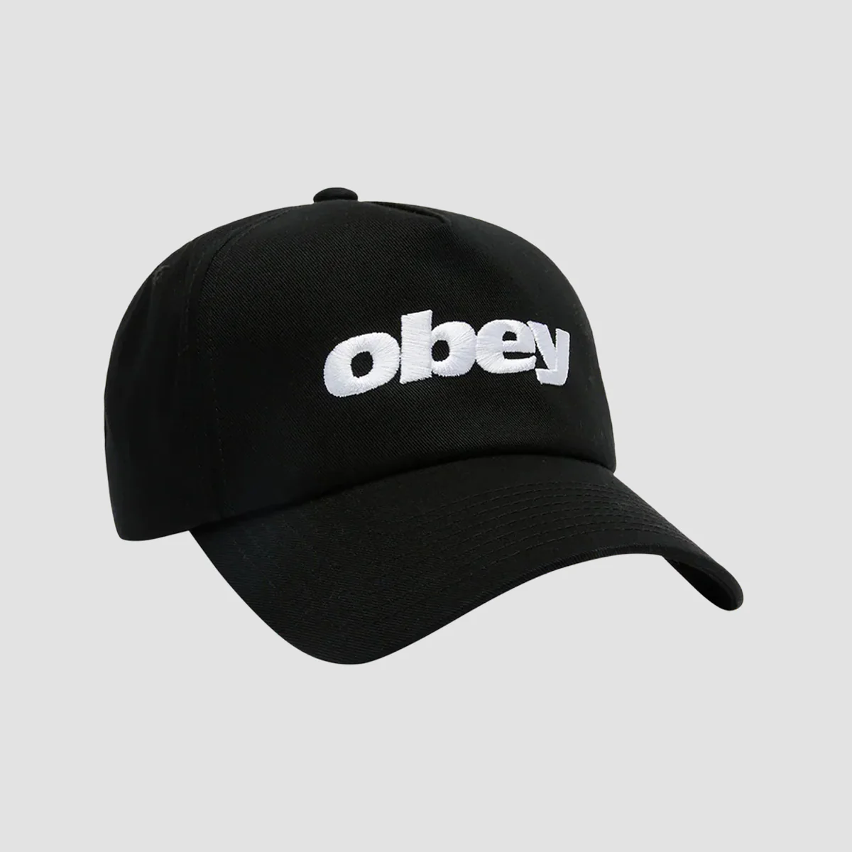 OBEY Delta 5 Panel Snapback Cap Black