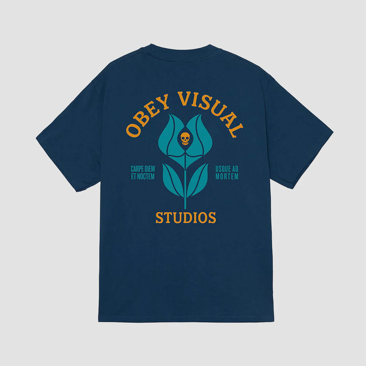 OBEY Visual Studios Flower T-Shirt Harbor Blue