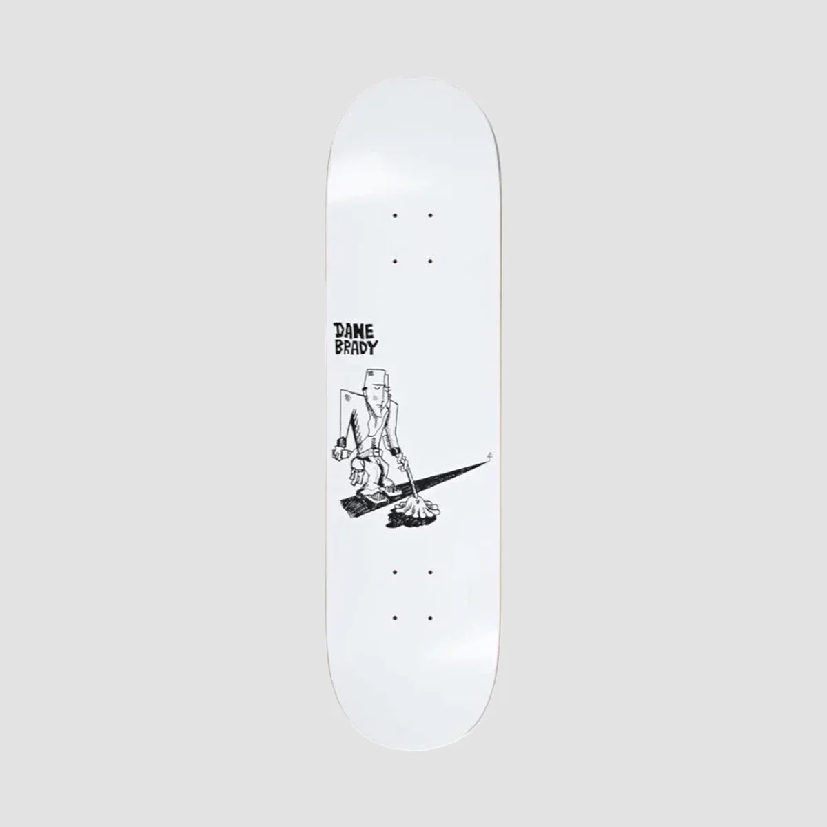 Polar Dane Brady Mopping Skateboard Deck White - 8.25"