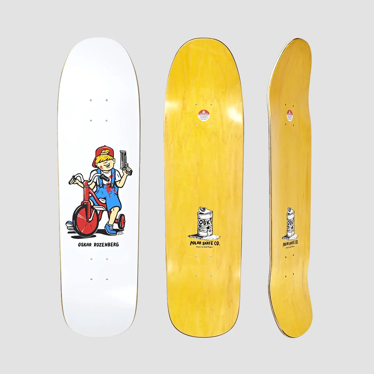 Polar Oskar Rozenberg Tricycle Skateboard Deck 1991 JR - 8.65" - Image 2