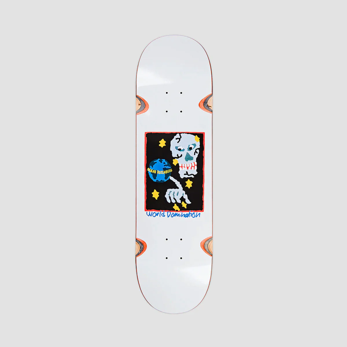 Polar Oskar Rozenberg World Domination WW Skateboard Deck White - 8.25"