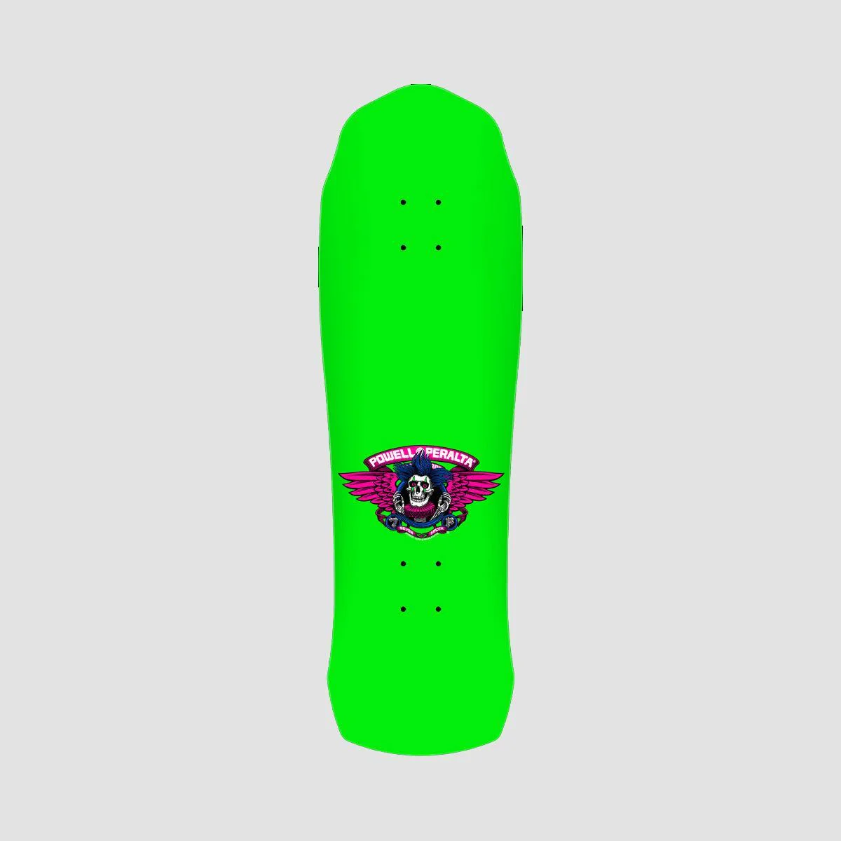 Powell Peralta Chris Hiett Skull 310 7-Ply Skateboard Deck Neon Green/Blue Foil - 9.5" - Image 2