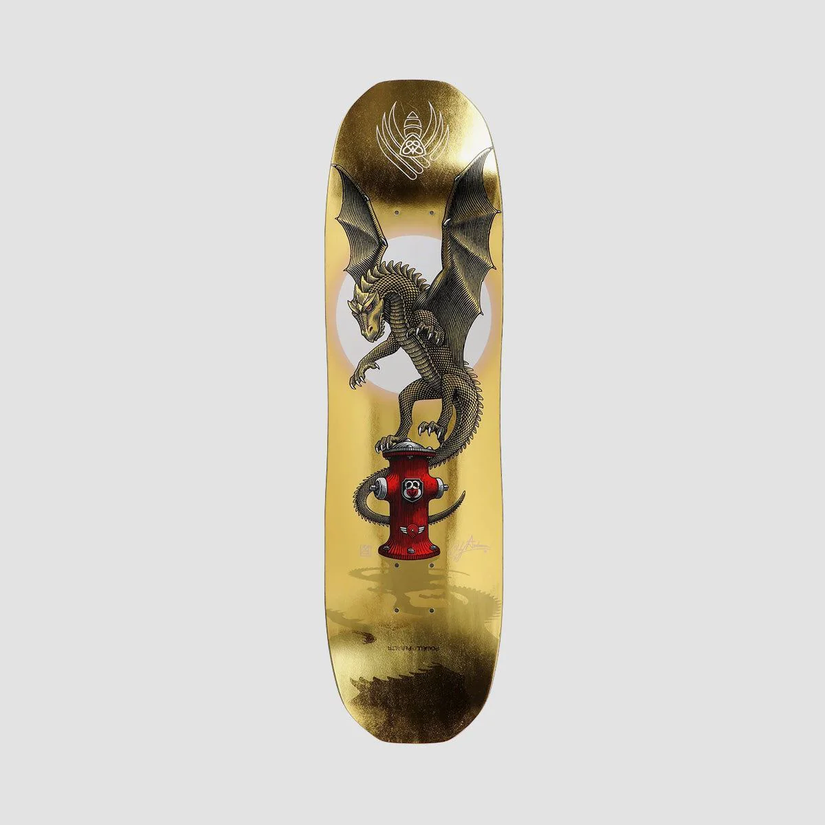 Powell Peralta Pro Andy Anderson Hydrant 311 Flight Skateboard Deck Gold Foil - 8.4"