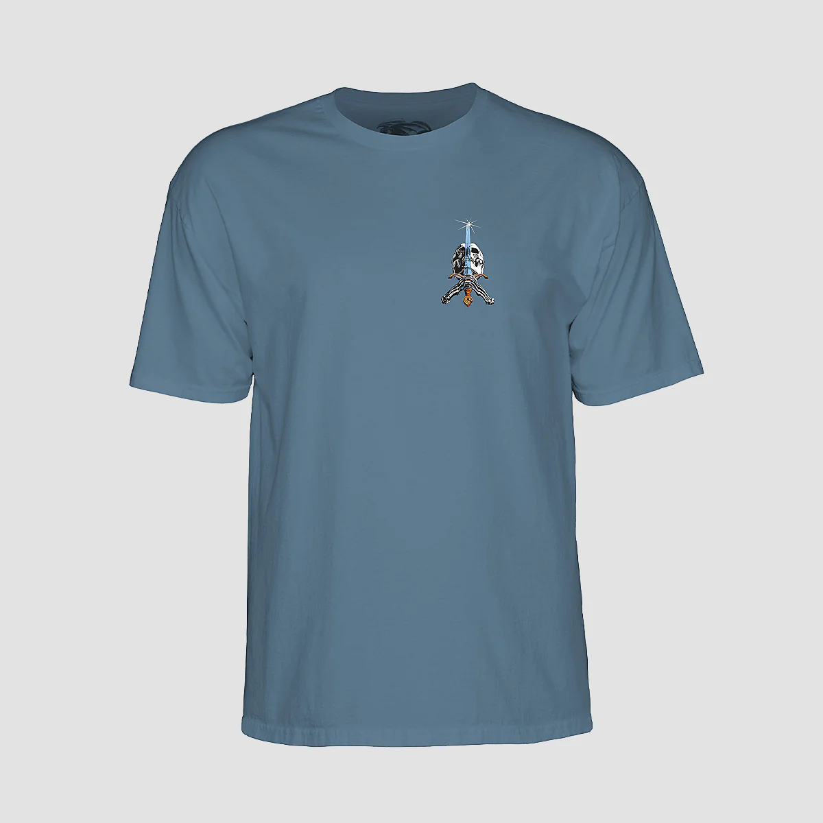 Powell Peralta Skull and Sword T-Shirt Indigo Blue - Image 2