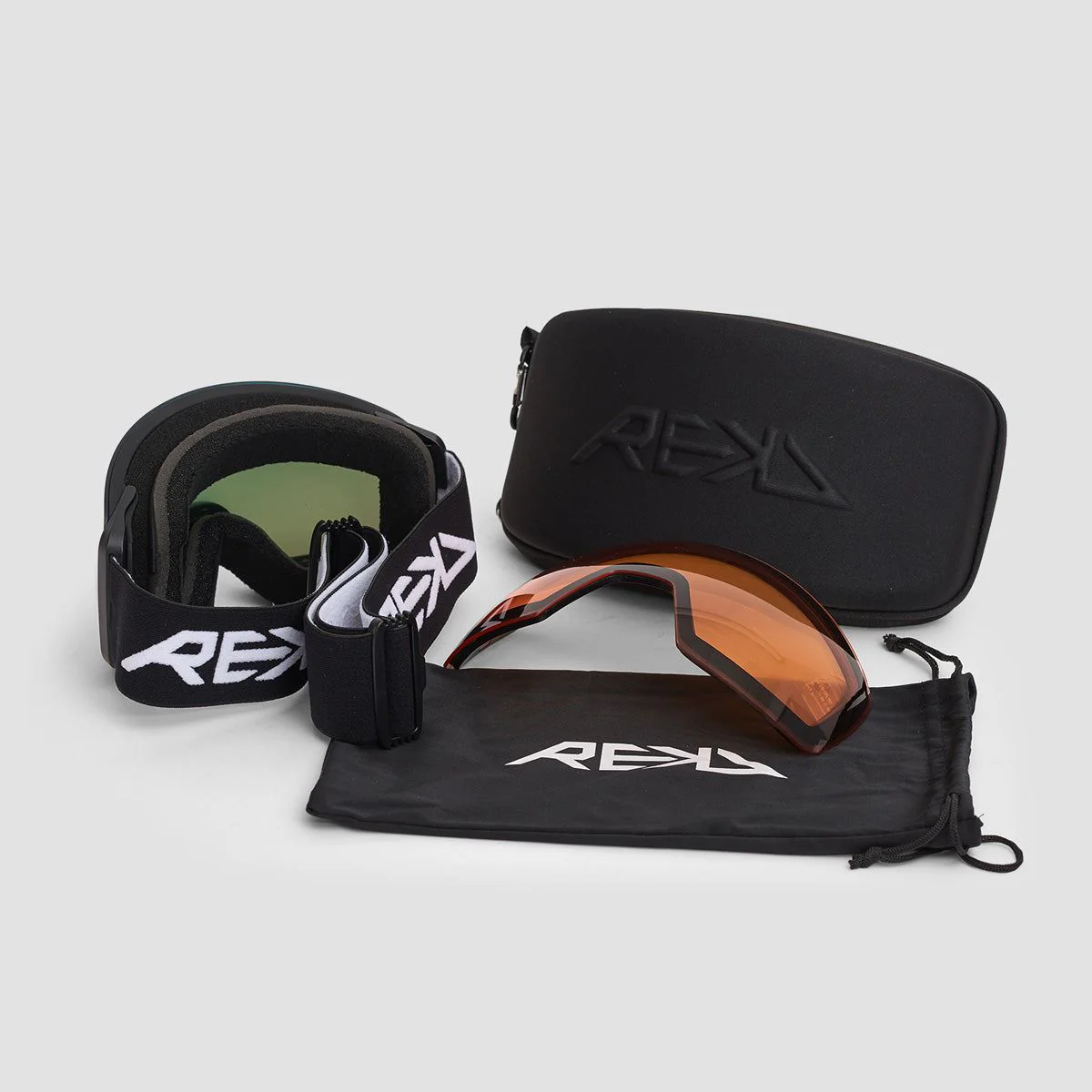REKD Ascent MagSphere Snow Goggle Kit Black/Torch - Image 2