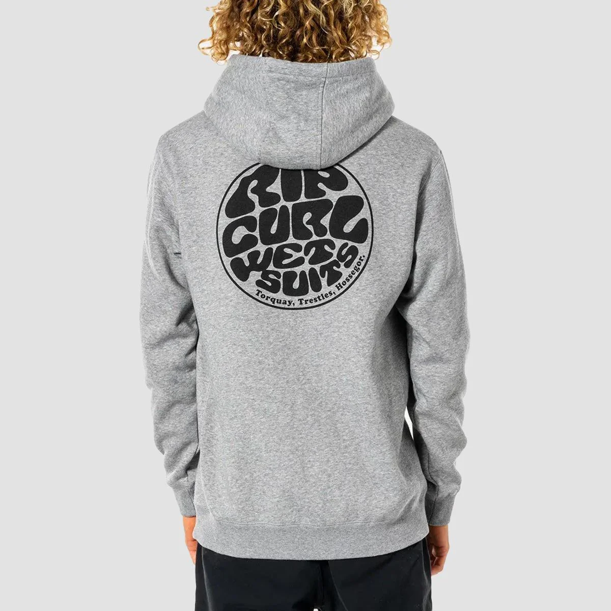 Rip Curl Wetsuit Icon Pullover Hoodie Grey Marle - Image 2