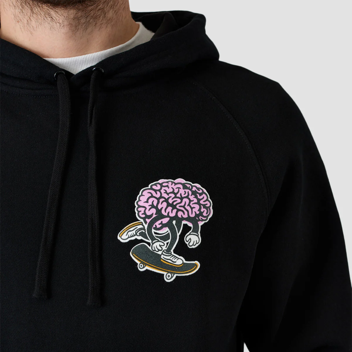 Brain Drain Brain Push Pullover Hoodie Black - Image 3