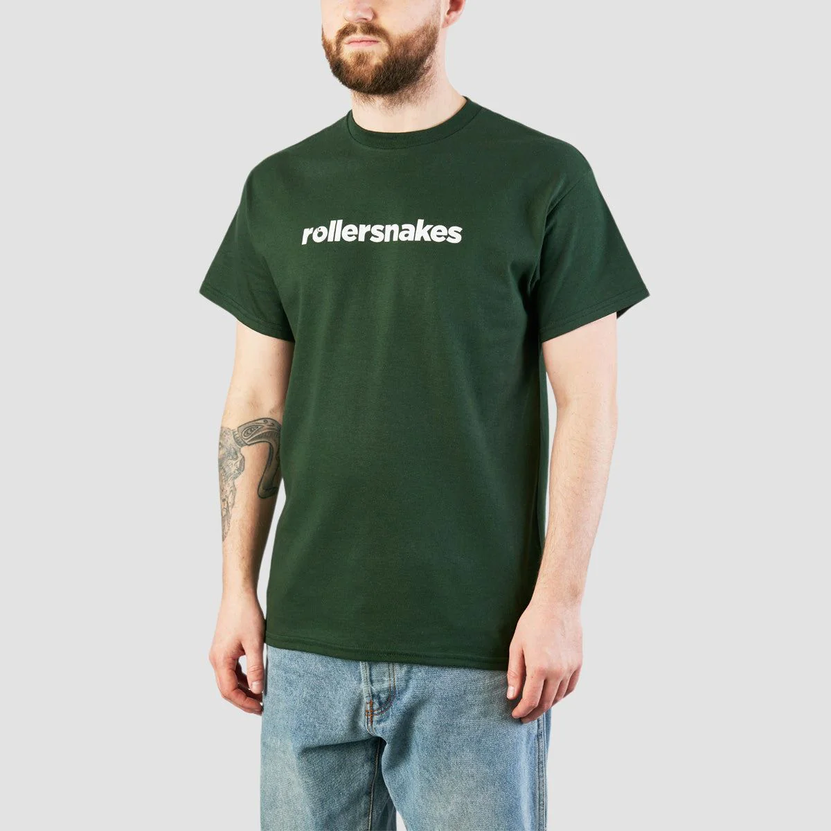 Rollersnakes WordMark T-Shirt Forest Green - Image 2