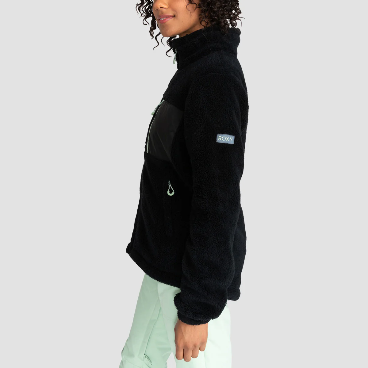 Roxy Alabam Solid Full Zip Fleece Jacket True Black - Womens - Image 2