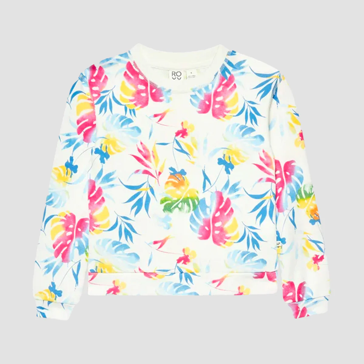 Roxy Off To The Beach Crew Sweat Snow White Surf Trip - Girls