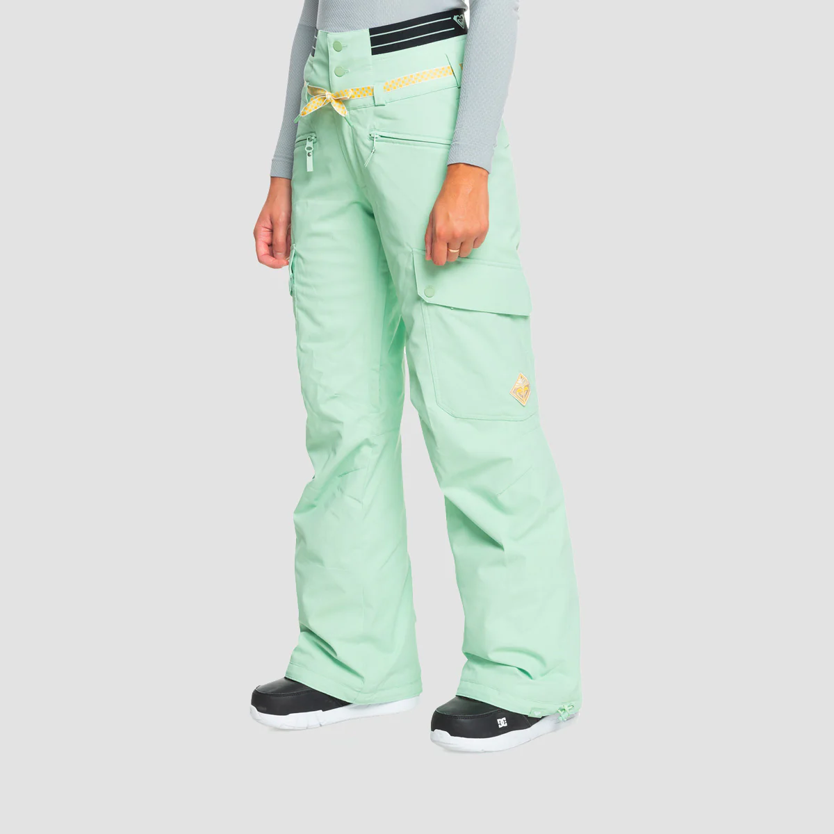 Roxy Passive Lines Snow Pants Cameo Green - Womens - Image 2