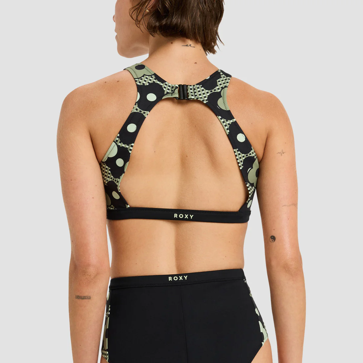 Roxy Pro Wave Crop Top Bikini Top Anthracite Roxy Pro - Womens - Image 2