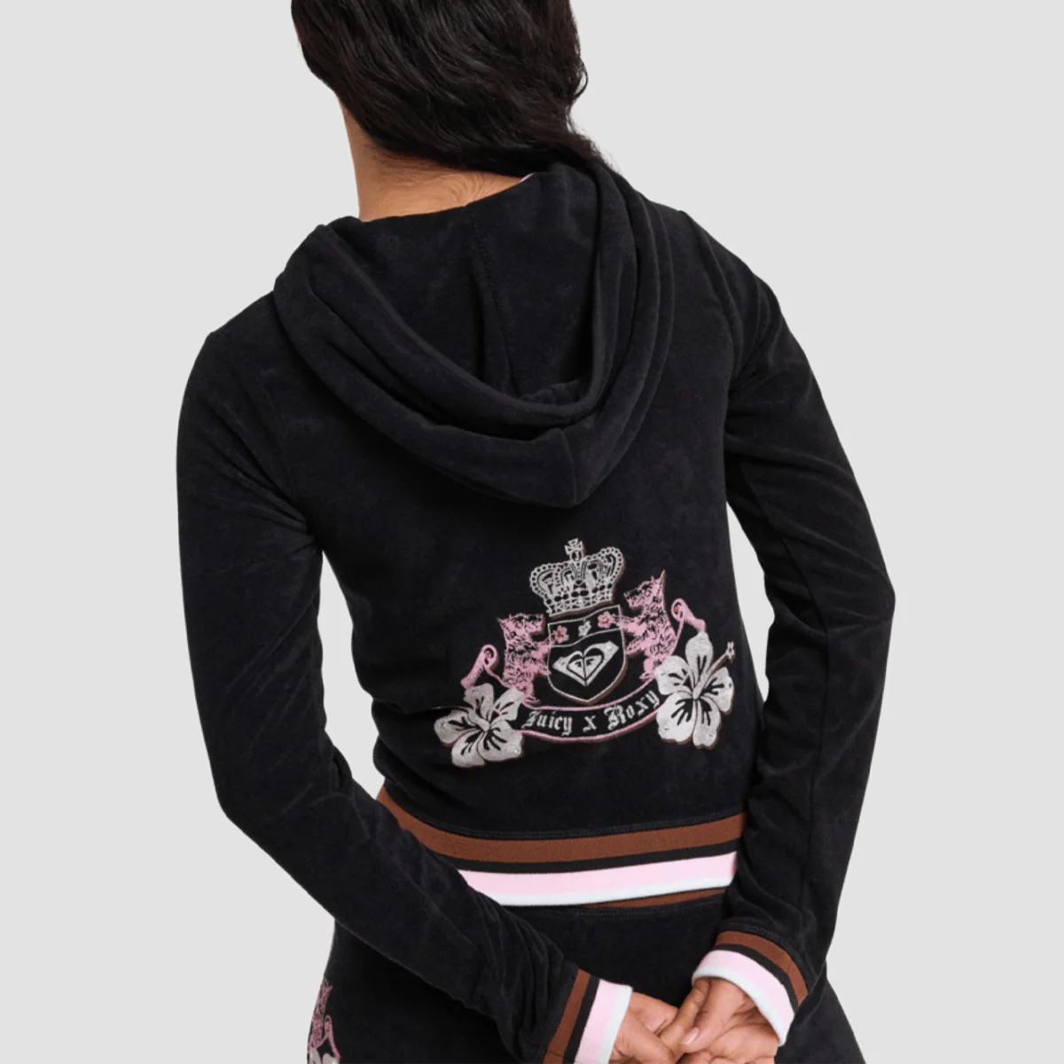 Roxy X Juicy Couture Fitted Zip Hoodie Anthracite - Image 2