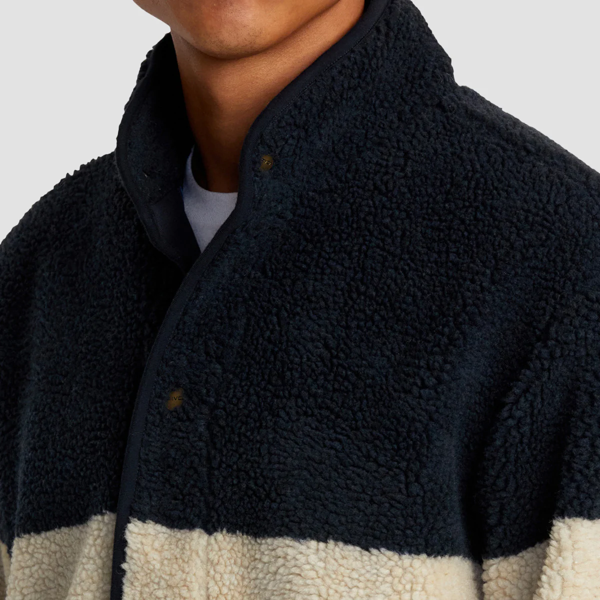 RVCA Westwood Snap Fleece Jacket Dark Khaki - Image 2