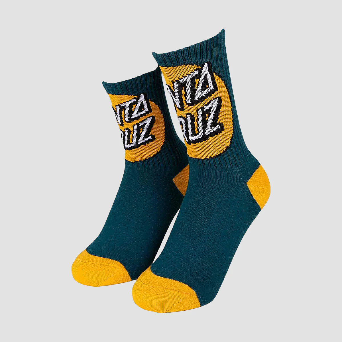 Santa Cruz Ovrsz Other Dot Socks 2 Pack Green/Yellow - Kids