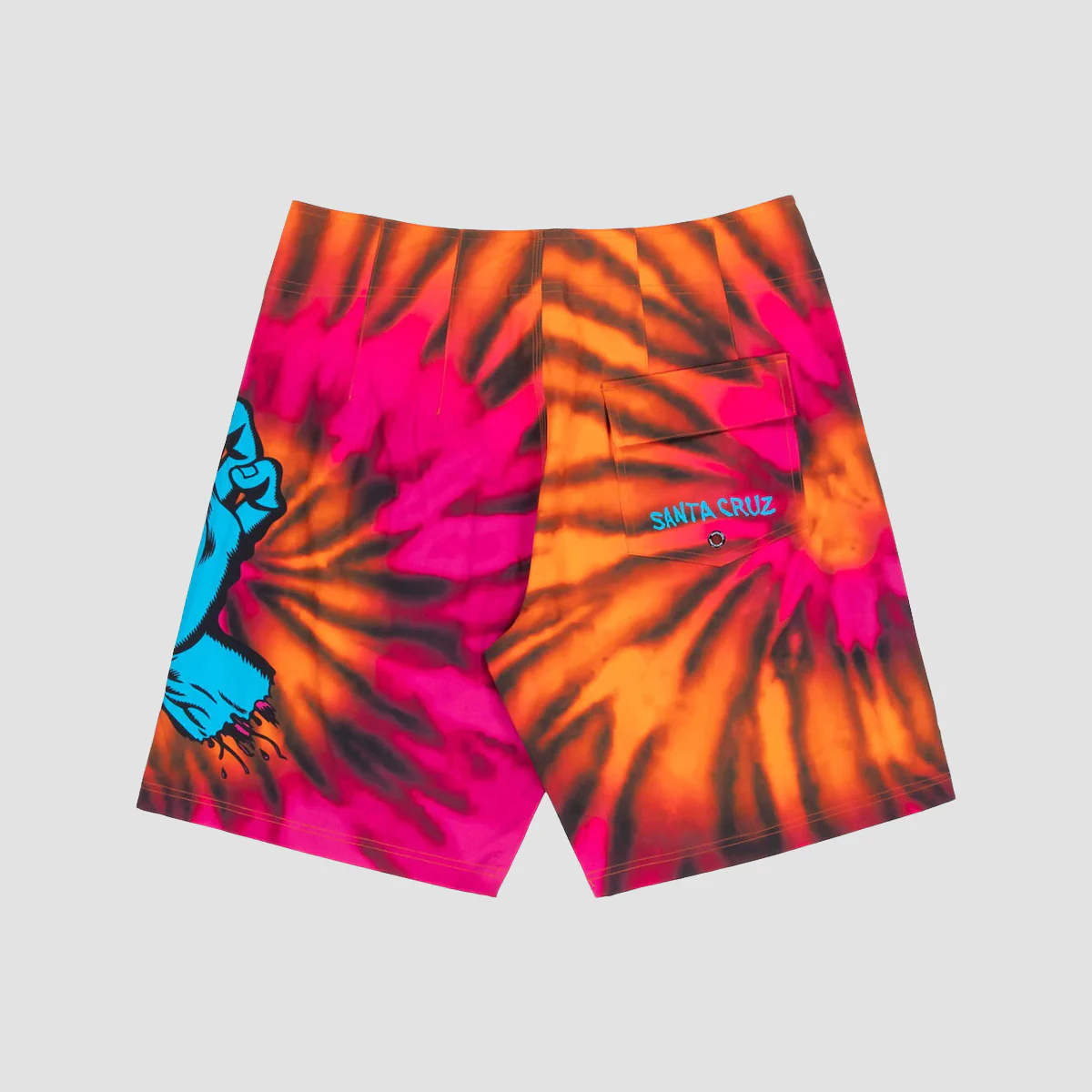 Santa Cruz Screaming Hand 20" Boardshorts Pink/Orange Tie Dye - Image 2