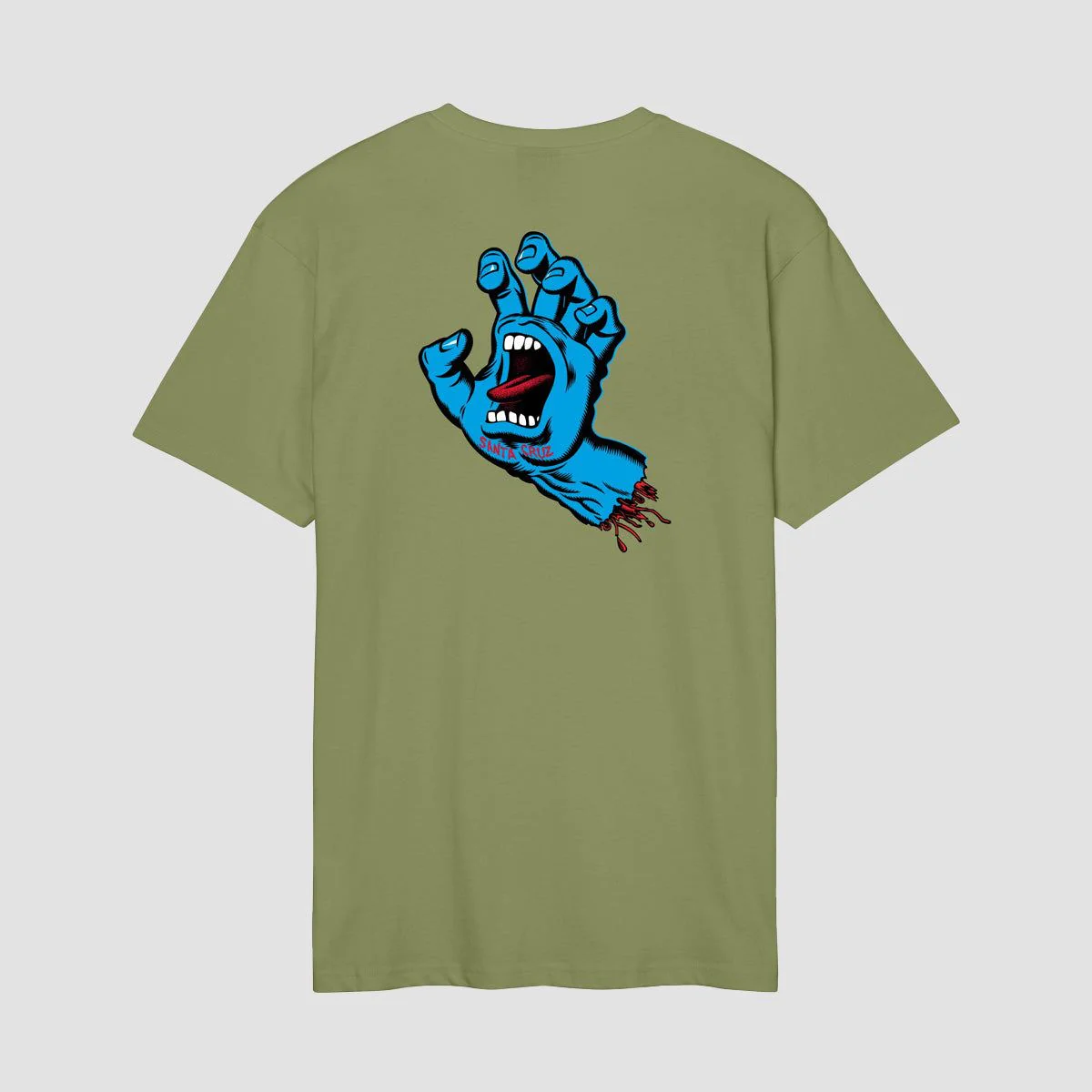 Santa Cruz Screaming Hand Chest T-Shirt Iguana