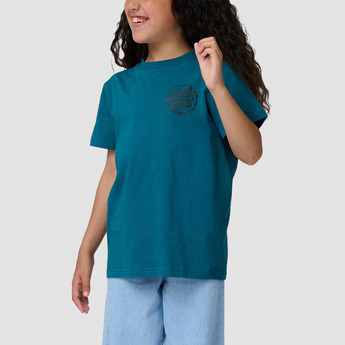 Santa Cruz Stamped Opus Camo T-Shirt Teal - Kids - Image 2