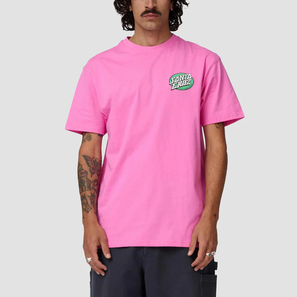 Santa Cruz Vertigo Dot T-Shirt Electric Pink - Image 2