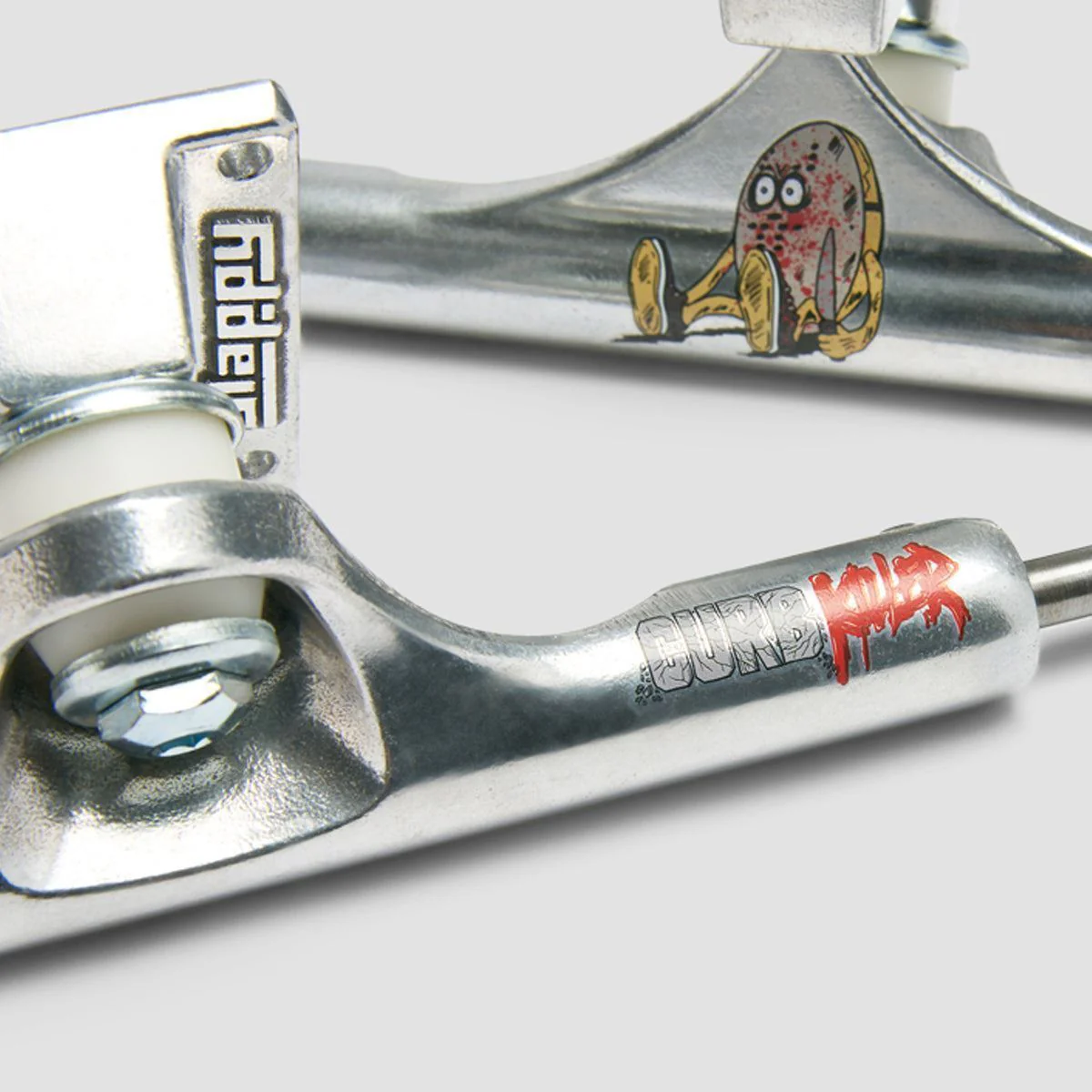 Slappy x Heroin ST1 Curb Killer Skateboard Trucks 1 Pair Blue - 10" - Image 3
