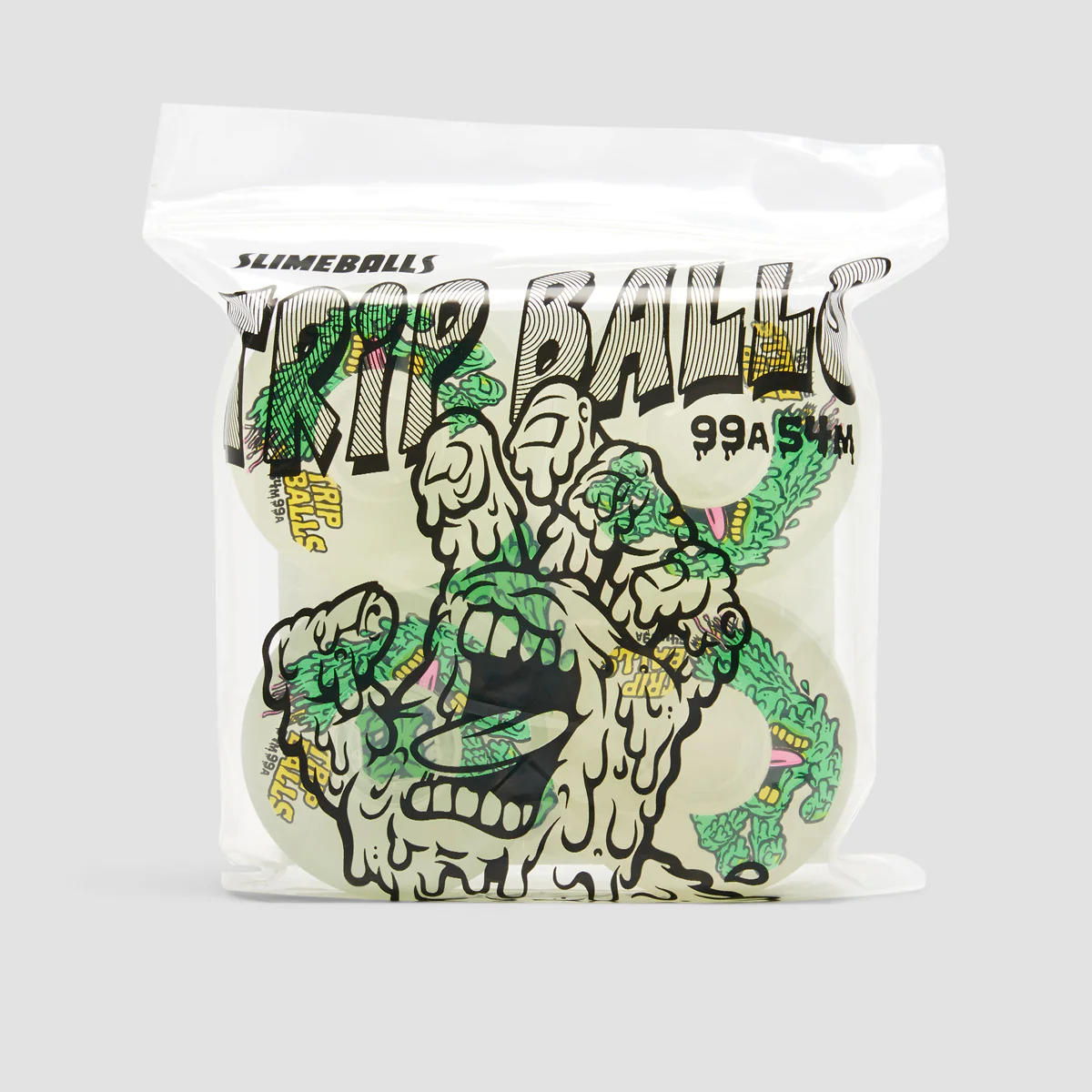 Slime Balls Face Melter Trip Balls 99a Skateboard Wheels Glow In The Dark 54mm - Image 3