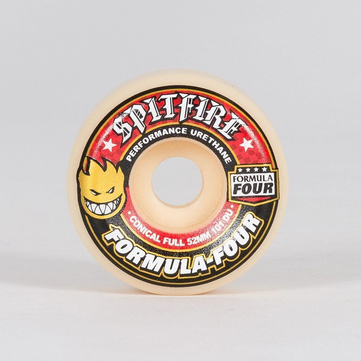 Spitfire Formula Four Conical Full 101DU Skateboard Wheels Natural/Red 52mm - Image 2