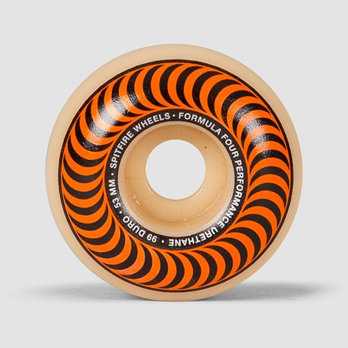 Spitfire Formula Four Classic 99DU Skateboard Wheels Natural/Orange 53mm - Image 2