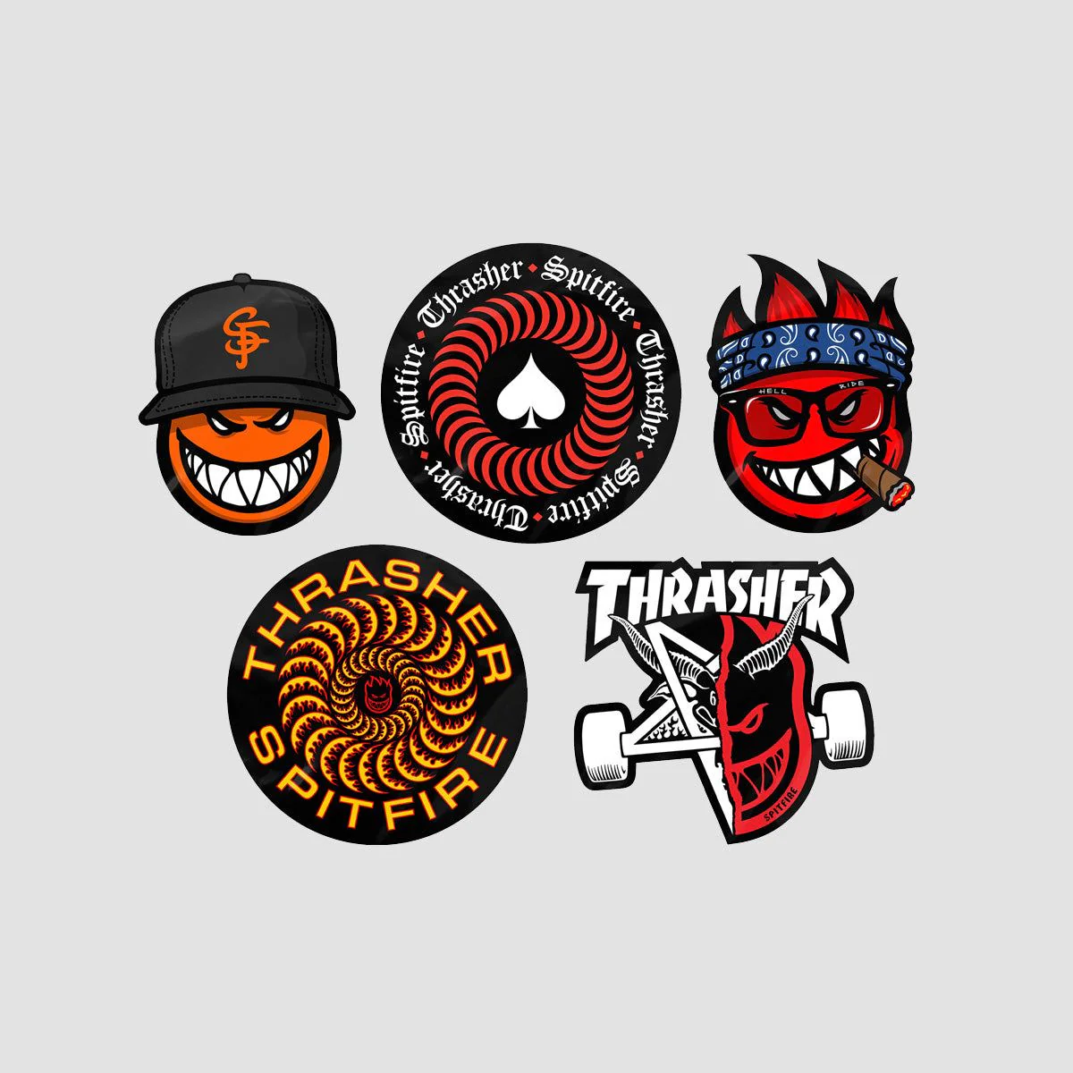 Spitfire X Thrasher Sticker Pack Multi - Image 2