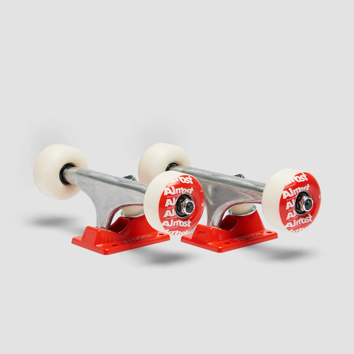 Tensor X Almost Repeat 5.25 Skateboard Trucks & Wheel Combo Raw/Red - 8" - Image 3
