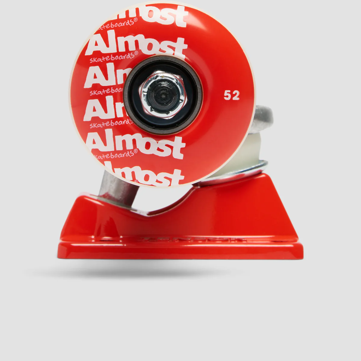 Tensor X Almost Repeat 5.25 Skateboard Trucks & Wheel Combo Raw/Red - 8" - Image 4