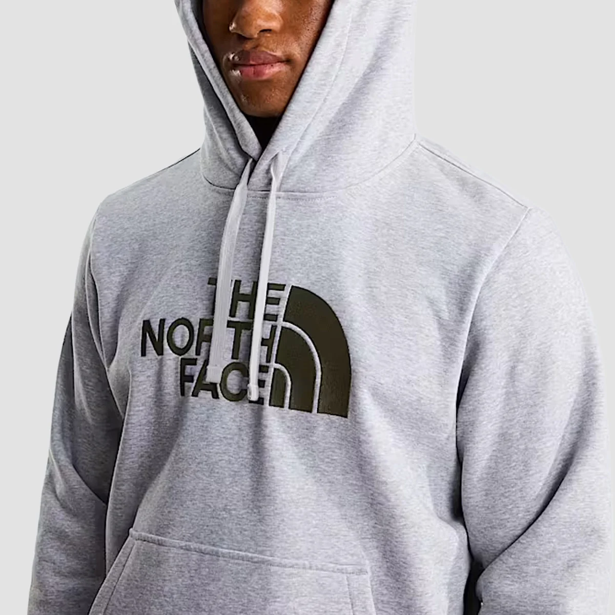 The North Face Drew Peak Regular Pullover Hoodie TNF Light Grey Heather/New Taupe Green - Image 2