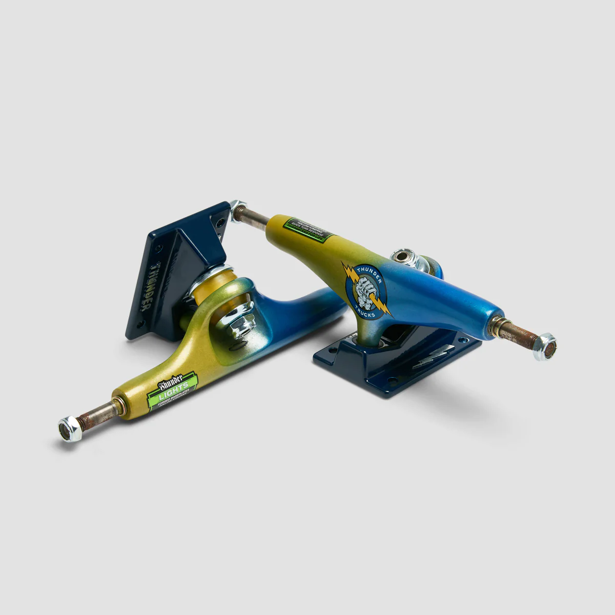 Thunder 149 Lights Death Grip Skateboard Trucks 1 Pair Lemon Sunshine/Titan Blue - 8.5" - Image 3