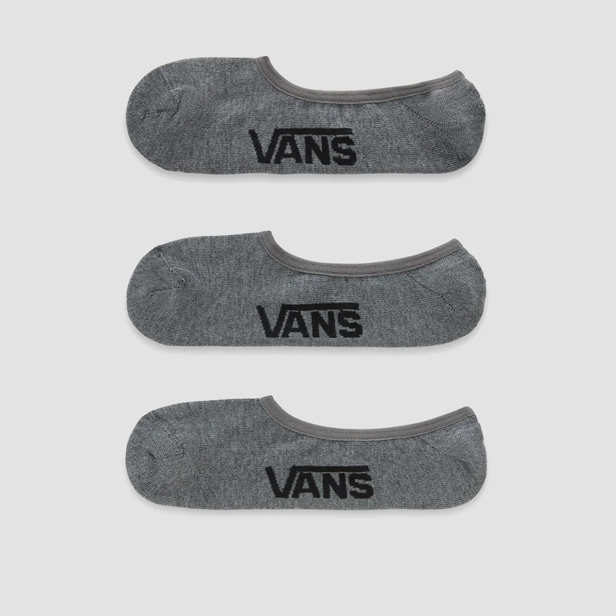 Vans Classic Kick No Show Socks 3 Pack Heather Grey