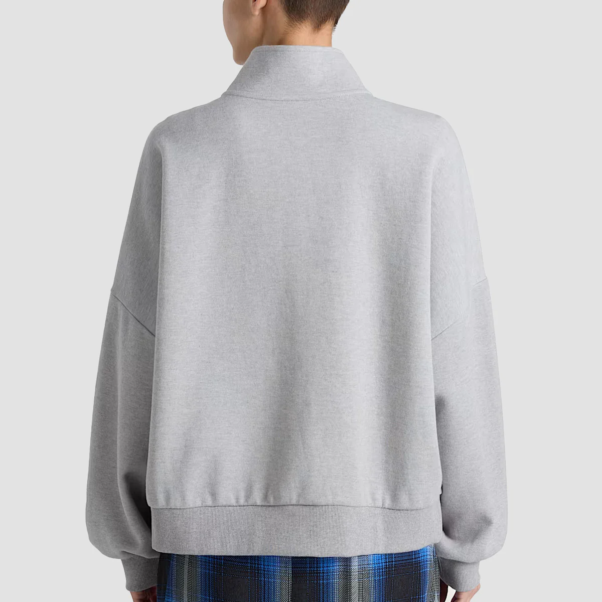 Vans Elevated Double Knit Loose Mock Neck Sweatshirt Cement Heather - Womens - Image 2
