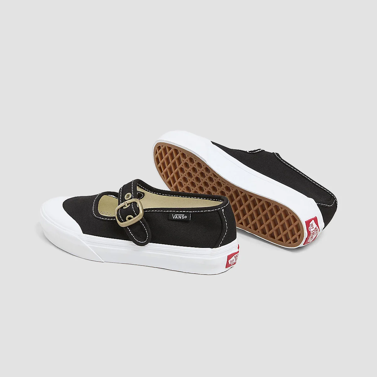 Vans Mary Jane Shoes - Black/True White - Girls - Image 3