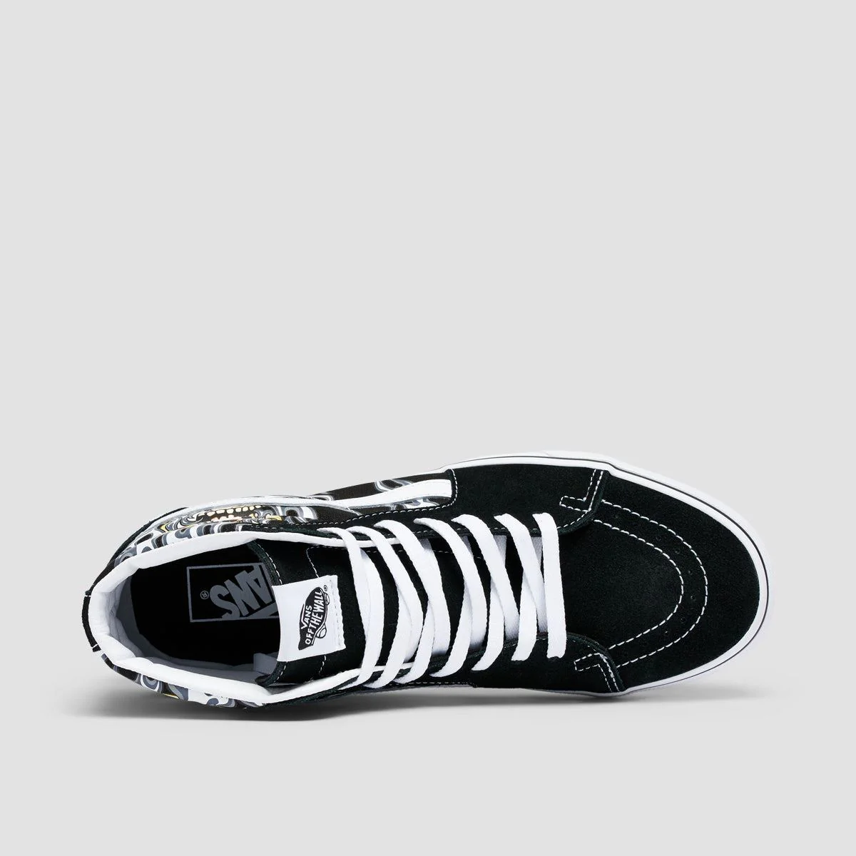 Vans SK8-Hi High Top Shoes - Flame Skull Black/True White - Image 4