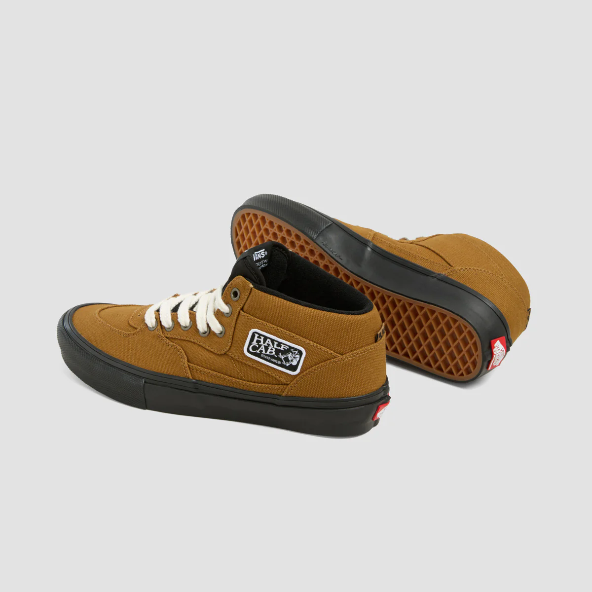 Vans Skate Half Cab Mid Top Shoes - Duck Canvas Golden Brown/Black - Image 2
