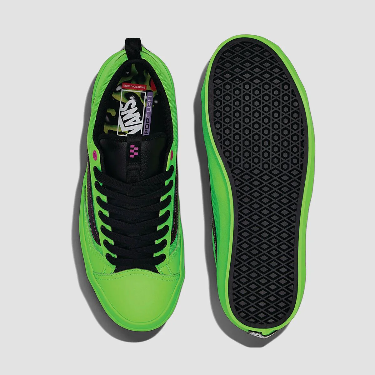 Vans Skate Old Skool 36 + Shoes - Acid Airbrush Black/Green Gecko - Image 3