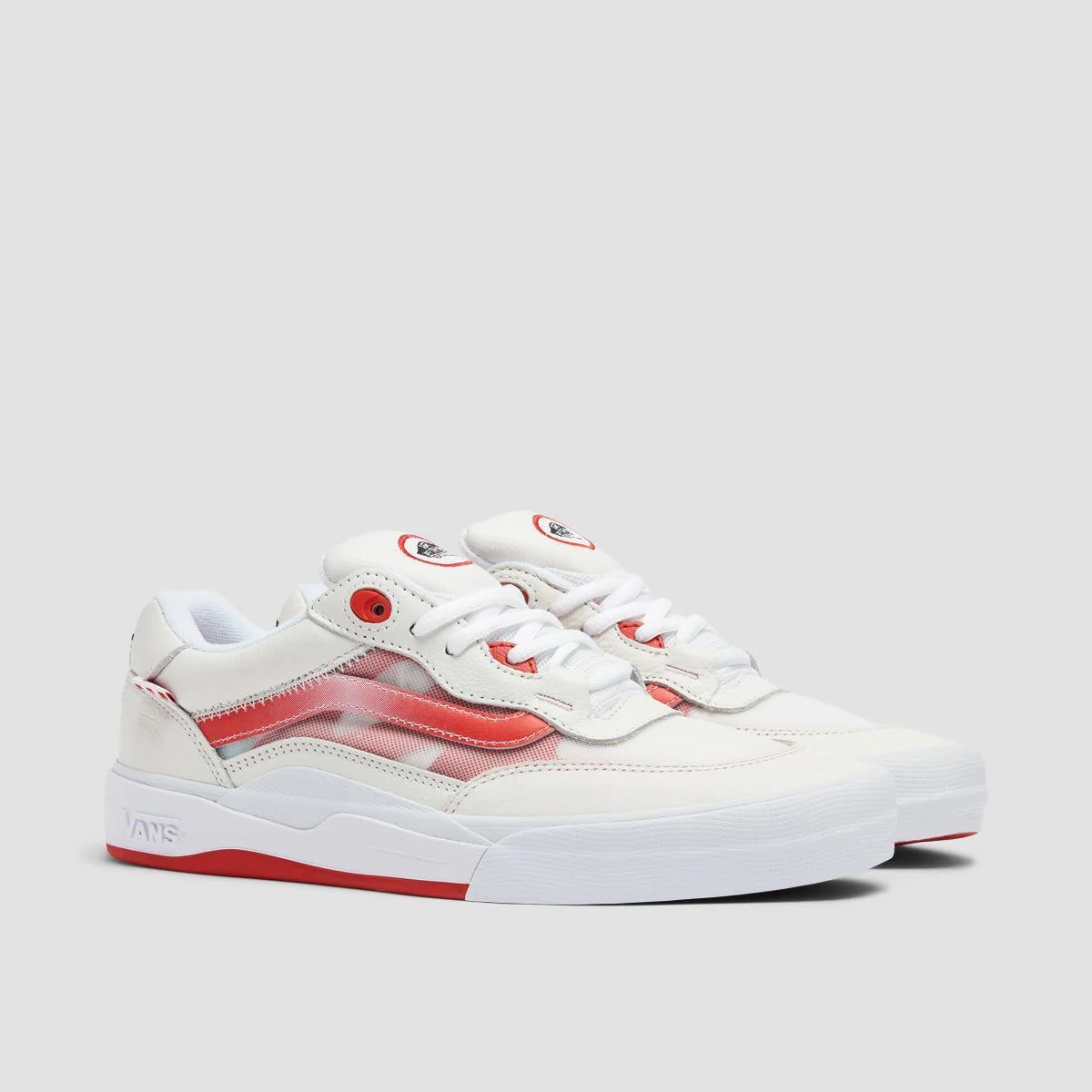 Vans Wayvee Shoes - Leather True White/Red - Image 2