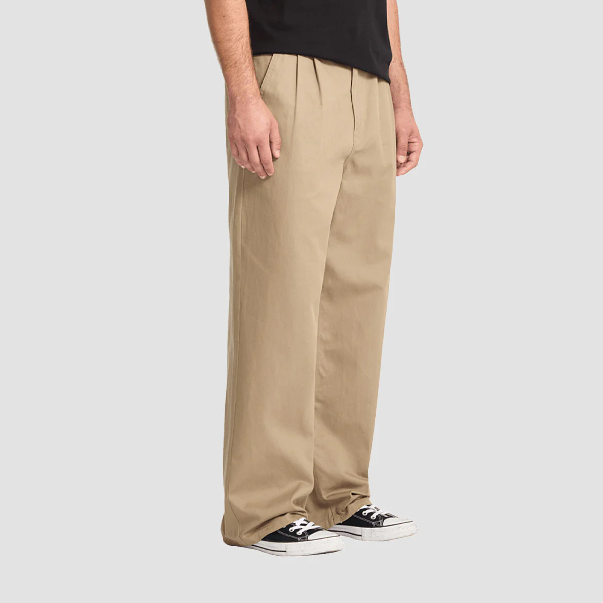 Volcom Baggos Pleated Chino Pants Khaki - Image 2