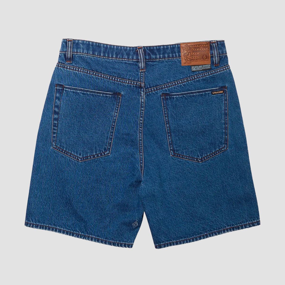 Volcom Billow 22" Denim Shorts Oliver Mid Blue - Image 4