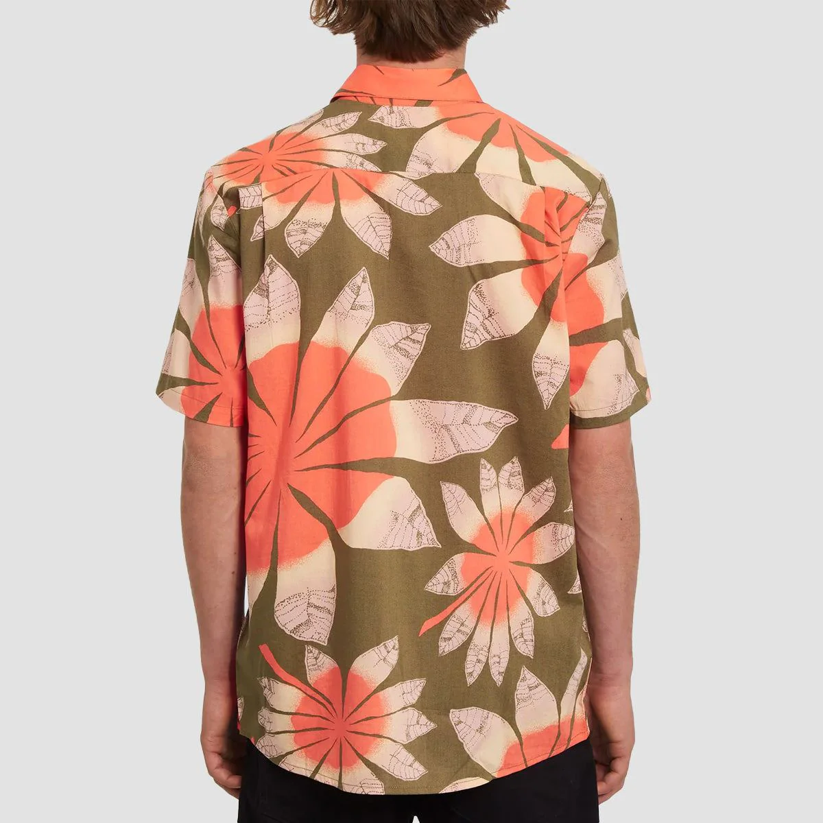 Volcom Bloomin Short Sleeve Shirt Martini Olive - Image 2