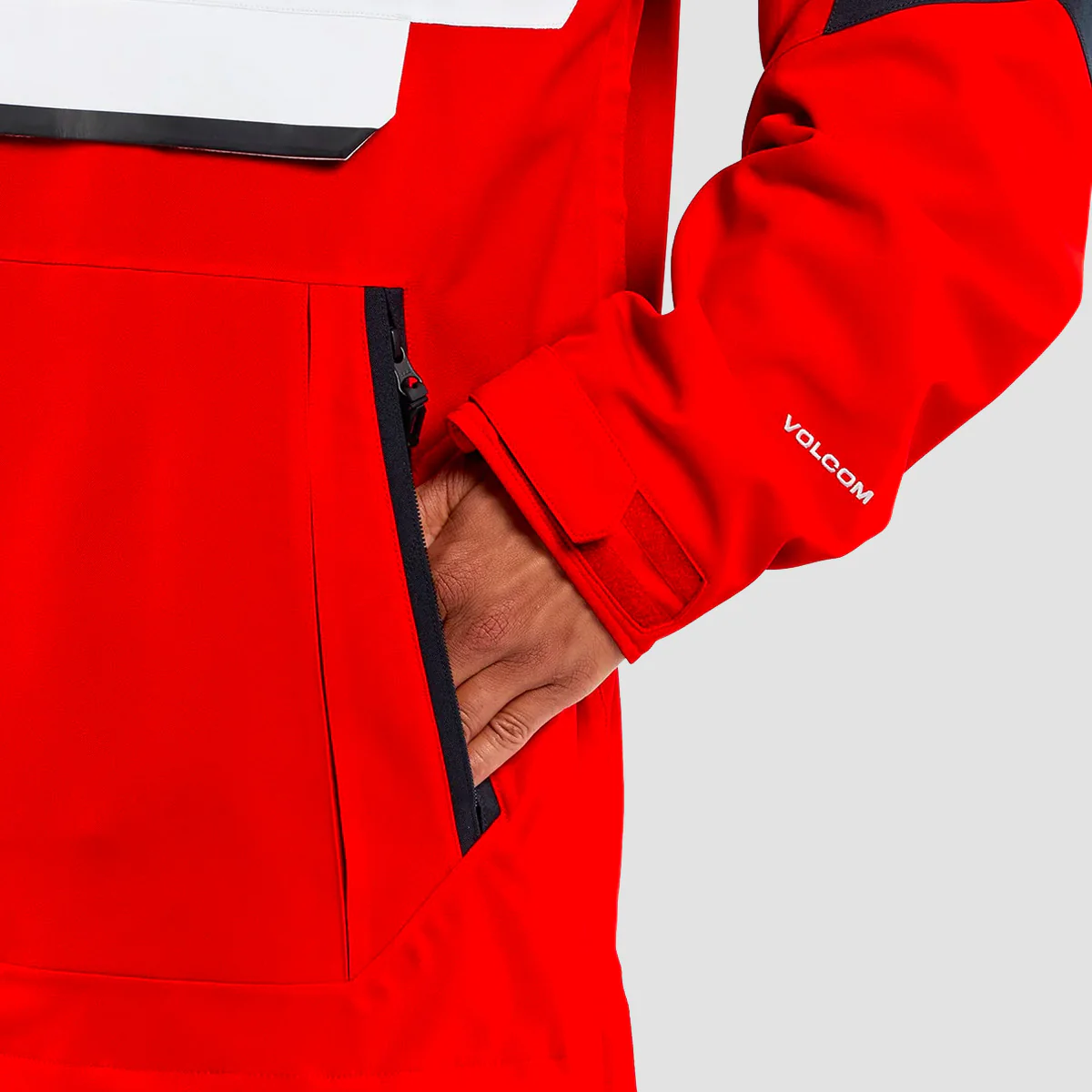 Volcom Brighton Pullover Snow Jacket Red - Image 6