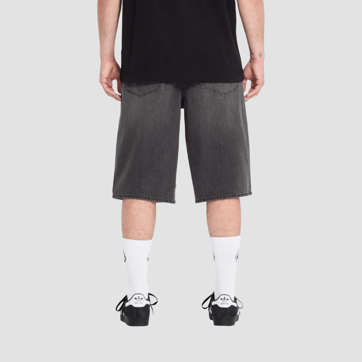 Volcom Chillow 24" Denim Shorts Black Grey - Image 2