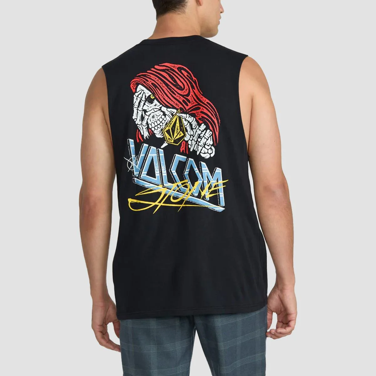 Volcom Dropped This Sleeveless T-Shirt Vest Antique Black - Image 2