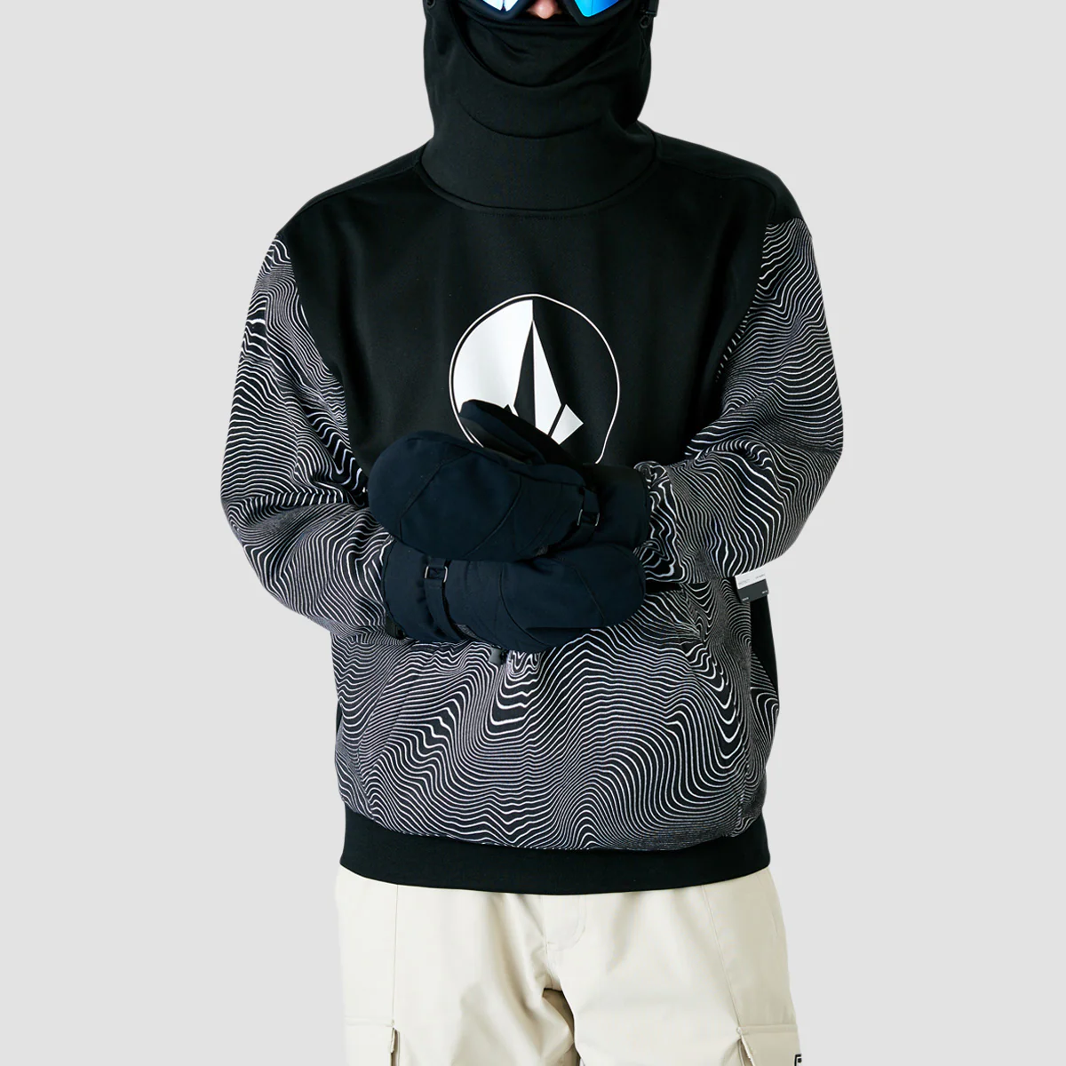 Volcom Hydro Riding Snow Pullover Hoodie Black Print - Image 2