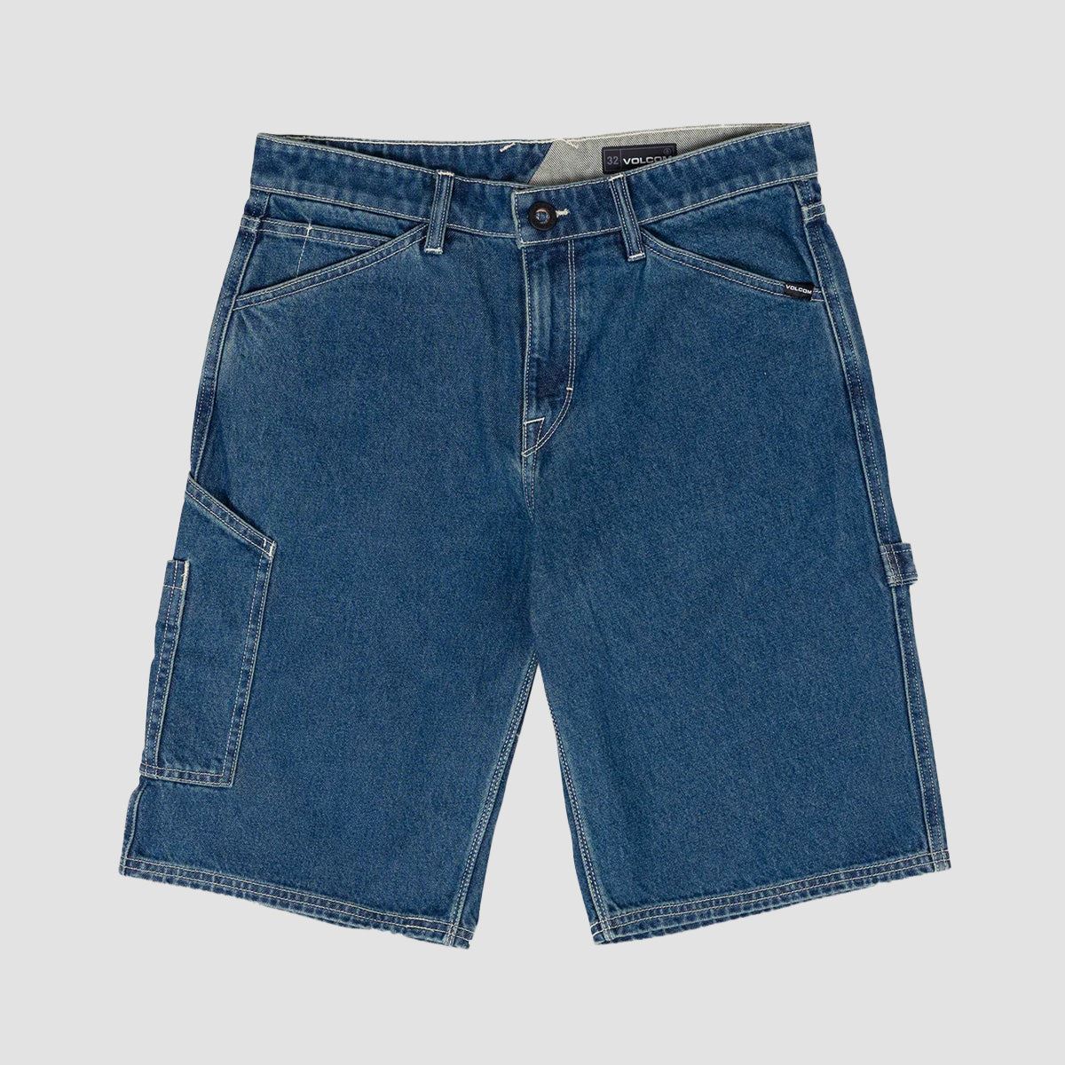 Volcom Labored Denim Utility Shorts Indigo Ridge Wash - Image 2