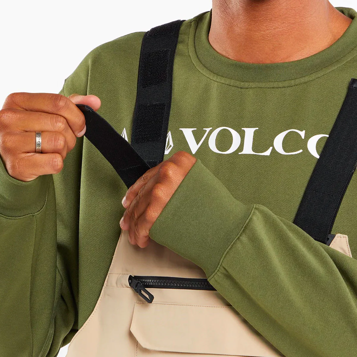 Volcom Rain Gore-Tex Bib Snow Pants Khakiest - Image 4