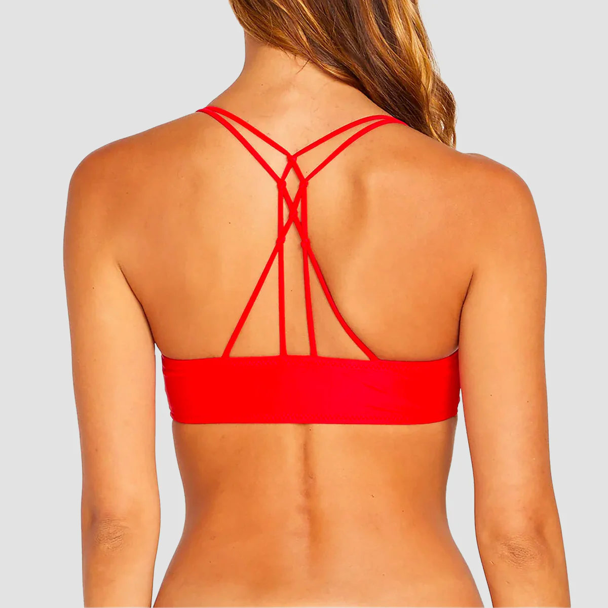 Volcom Simply Solid Vneck Bikini Top Candy Apple - Womens - Image 2