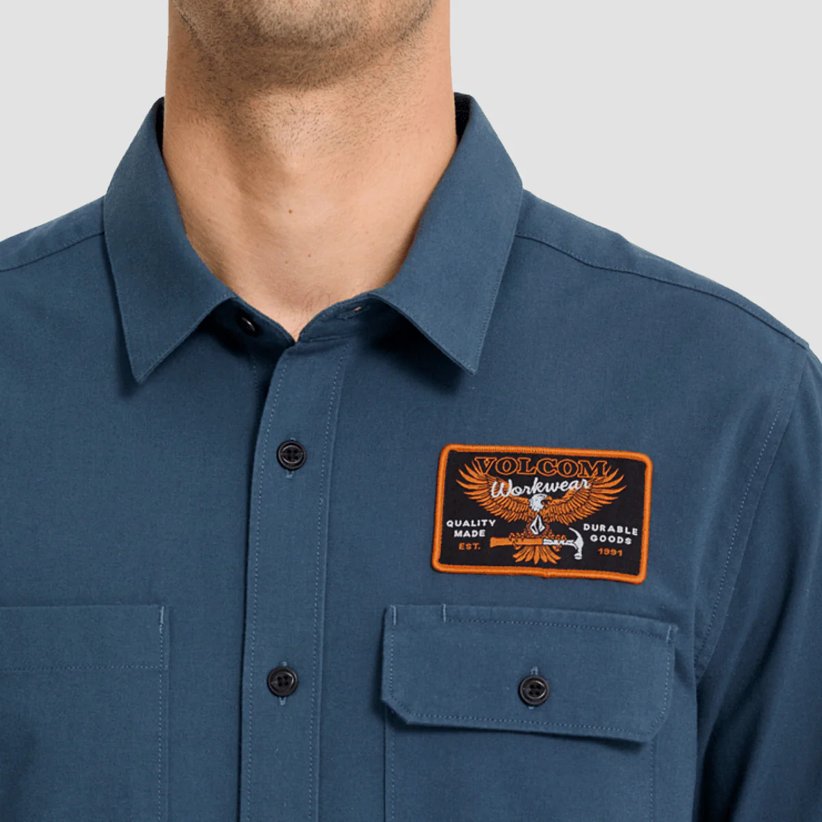 Volcom Slab City Short Sleeve Shirt Midnight Blue - Image 3
